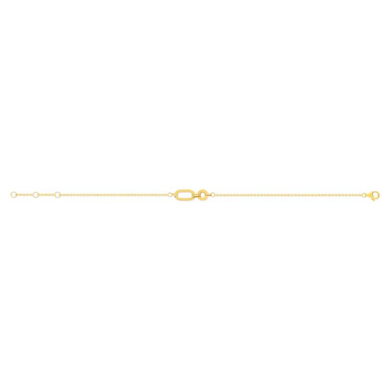 Bracelet or jaune 375, motif maillons. Longueur 19 cm. - vue 2