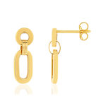 Boucles d'oreilles or jaune 375, motif maillons. - vue 1
