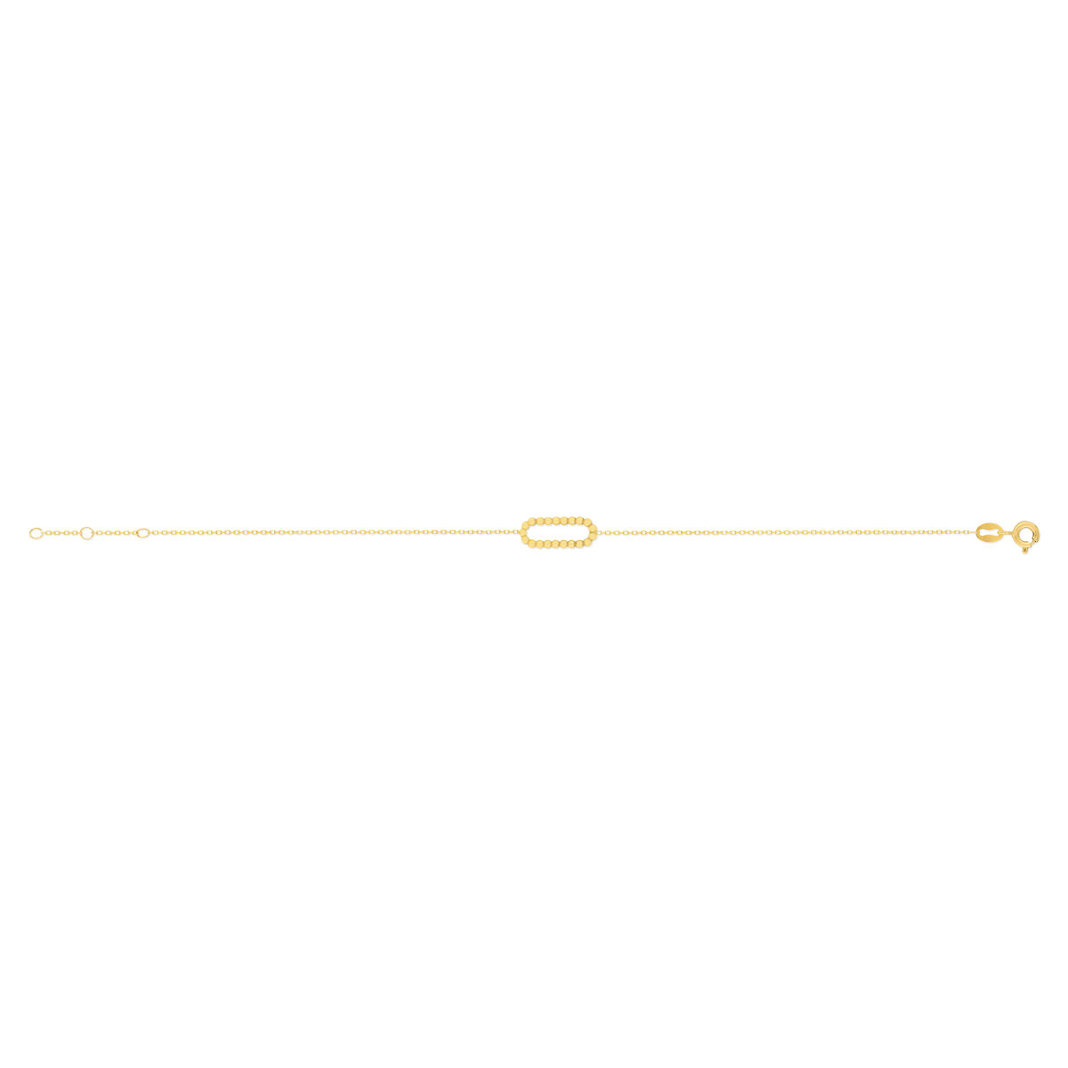 Bracelet or jaune 375, motif maillon perlé. Longueur 18,5 cm. - vue 2