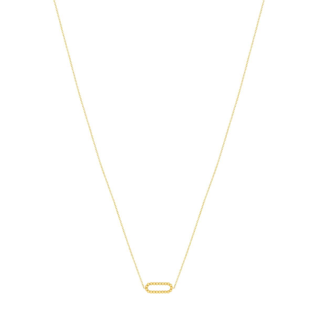 Collier or jaune 375, motif maillon perlé. Longueur 45 cm. - vue 2