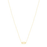 Collier or jaune 375, motif maillon perlé. Longueur 45 cm. - vue 2