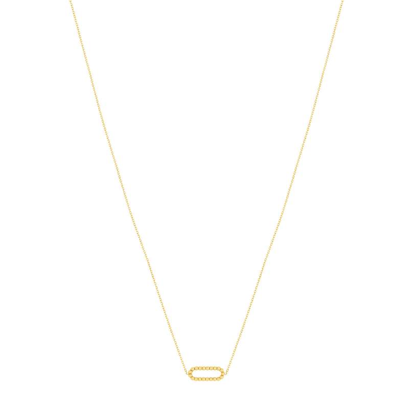 Collier or jaune 375, motif maillon perlé. Longueur 45 cm. - vue 2