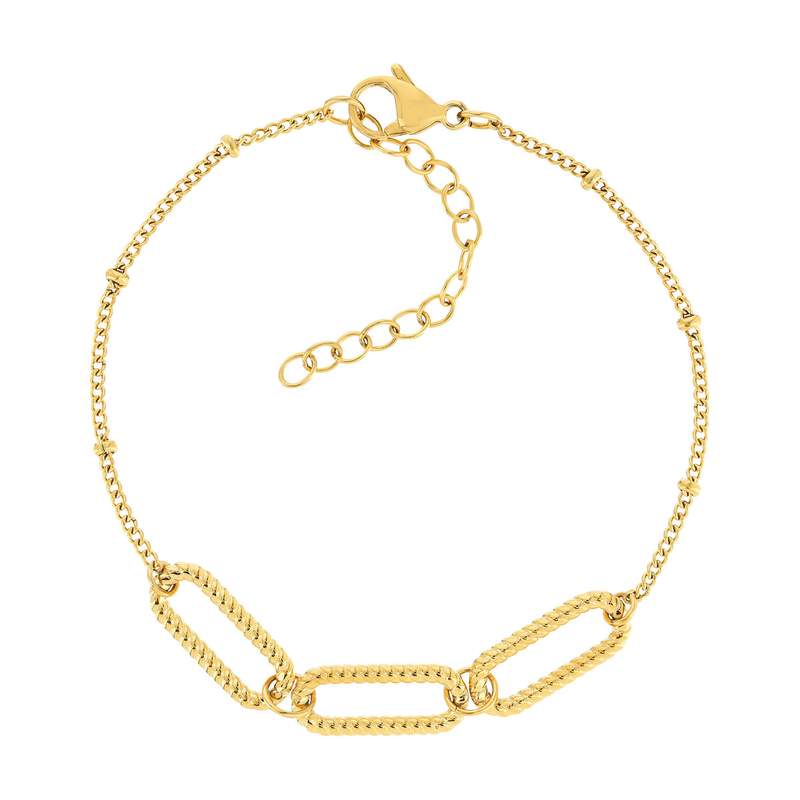 Bracelet acier jaune 21 cm - vue 1