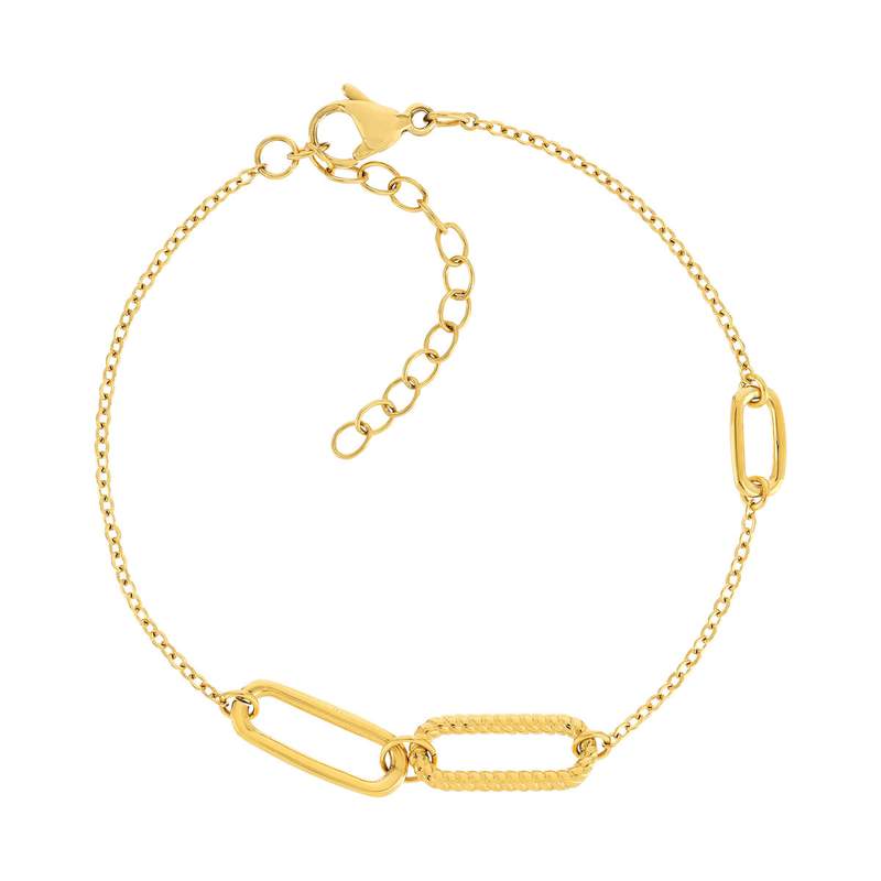 Bracelet acier jaune 21 cm - vue 1
