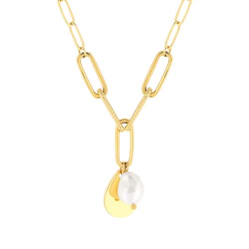 Collier acier jaune 45 cm