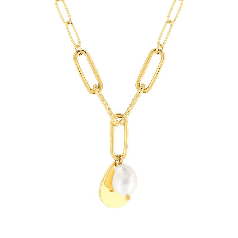 Collier acier jaune 45 cm - vue 1