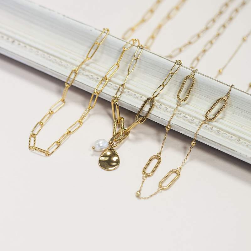 Collier acier jaune 45 cm - vue D3