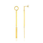 Boucles d'oreilles pendant acier jaune - vue 1