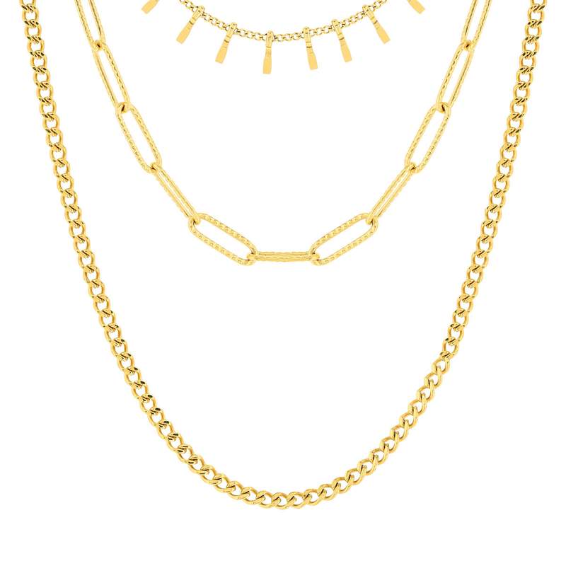 Collier acier doré 45 cm - vue 1