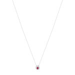 Collier or blanc 375, rubis, diamants. Longueur 42 cm. - vue 2