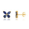 Boucles d'oreilles or jaune 375, saphirs, motif papillon. - vue V1