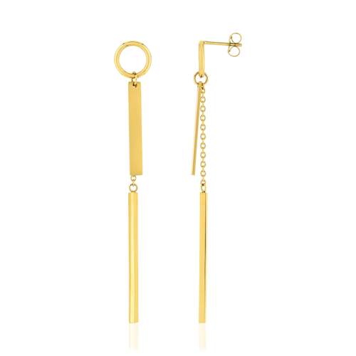 Boucles  d'oreilles pendant acier jaune