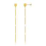 Boucles d'oreilles pendants acier doré - vue 1