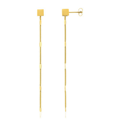 Boucles d'oreilles pendants acier doré - vue 1