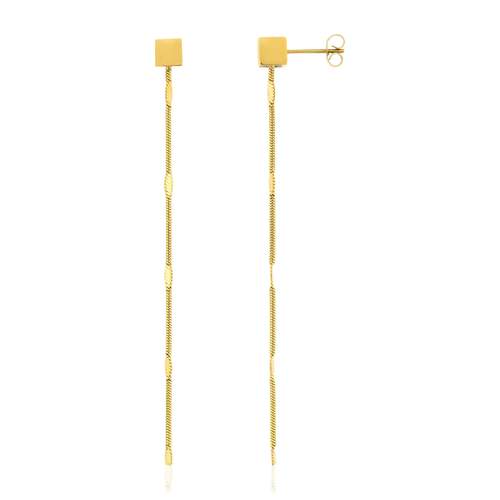 Boucles d'oreilles pendants acier doré