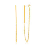 Boucles d'oreilles pendants acier doré - vue 1