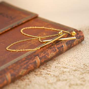 Gold-plated steel pendant earrings