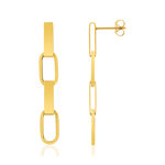 Boucles d'oreilles pendants acier doré - vue 1