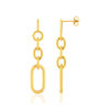 Boucles d'oreilles pendants acier doré - vue V1