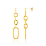 Boucles d'oreilles pendants acier doré - vue 1