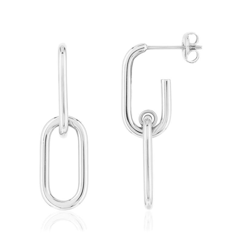 Boucles d'oreilles pendants acier - vue 1