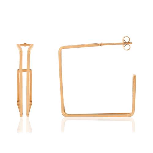 Boucles d'oreilles pendants acier rose