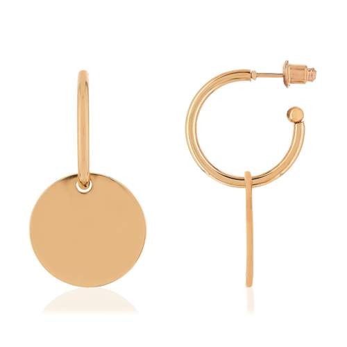 Boucles d'oreilles créoles acier doré rose 2 cm