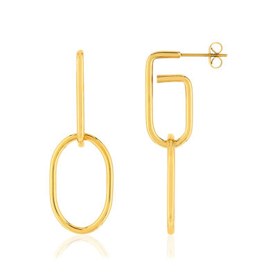 Boucles d'oreilles pendants acier doré - vue 1