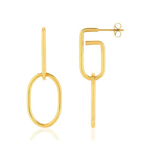 Boucles d'oreilles pendants acier doré