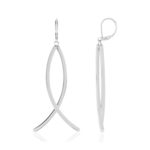 Boucles d'oreilles dormeuses acier - vue 1