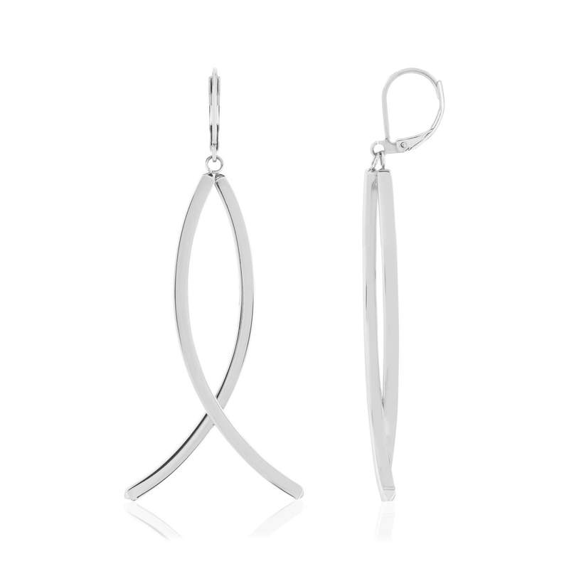 Boucles d'oreilles dormeuses acier - vue 1