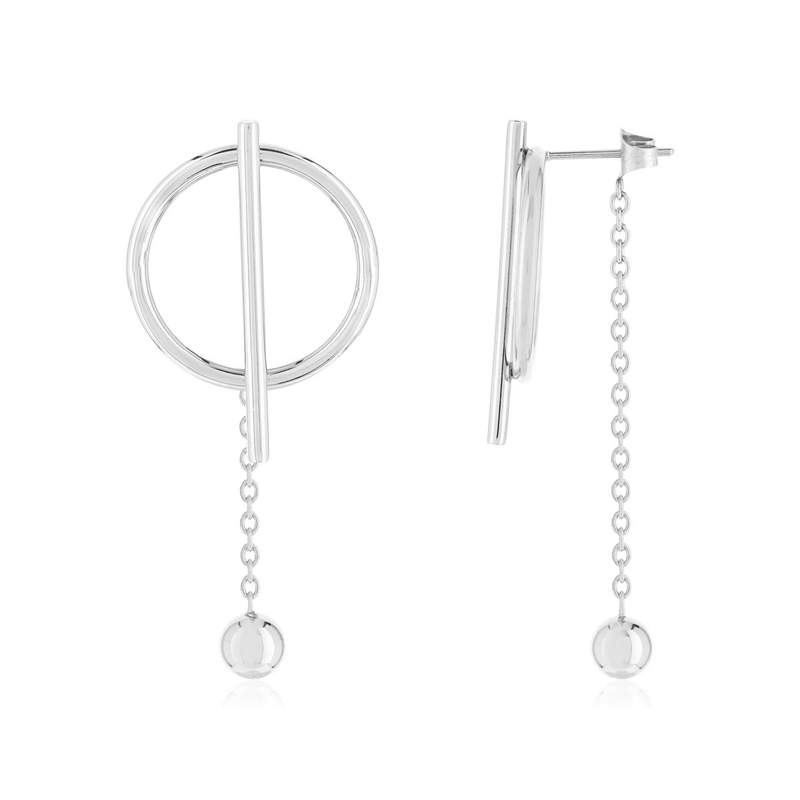 Boucles d'oreilles pendants acier - vue 1
