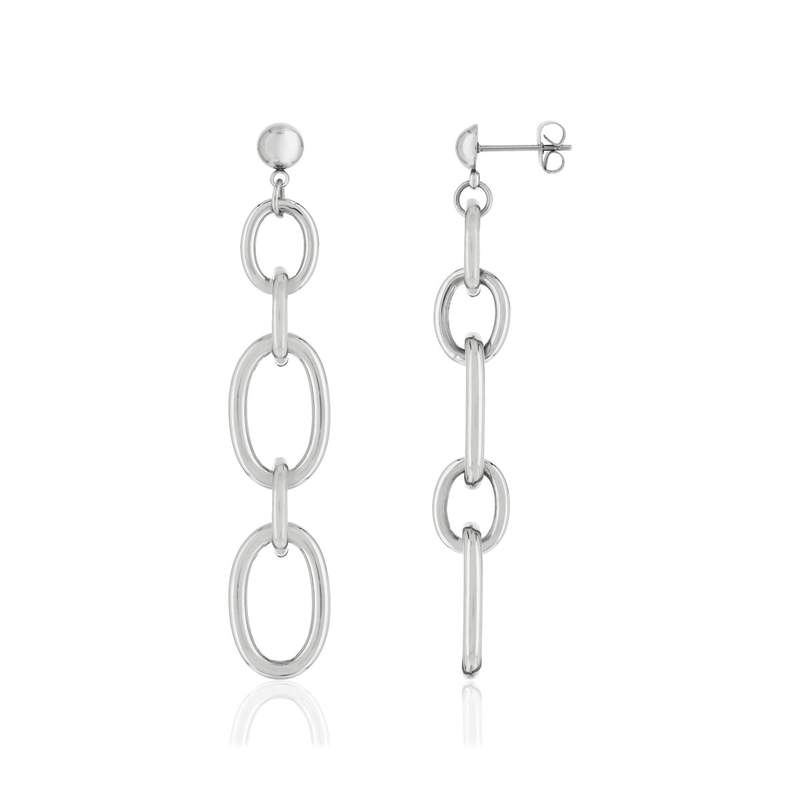 Boucles d'oreilles pendants acier - vue 1