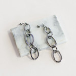 Boucles d'oreilles pendants acier - vue D3