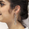 Boucles d'oreilles pendants acier - vue Vporté 1