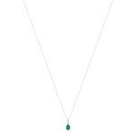 750 witgouden ketting met smaragd van 1 ct en diamanten van 0,02 ct, 42 cm - afbeelding 2