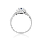 Bague or blanc 750, saphir, diamants. - vue 2