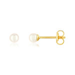 Boucles d'oreilles or jaune 375, perles de culture de Chine. - vue 1