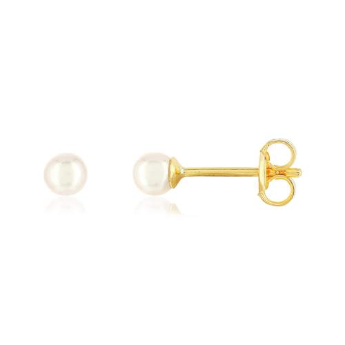 Boucles d'oreilles or jaune 375, perles de culture de Chine.
