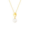 Collier or jaune 375, perle de culture de Chine. Longueur 45 cm. - vue V1