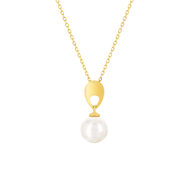 Collier or jaune 375, perle de culture de Chine. Longueur 45 cm.