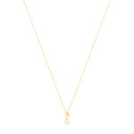 Collier or jaune 375, perle de culture de Chine. Longueur 45 cm. - vue 2