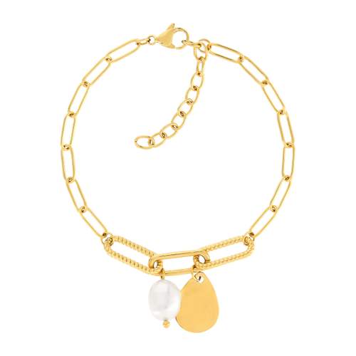 Bracelet acier jaune 21,5 cm