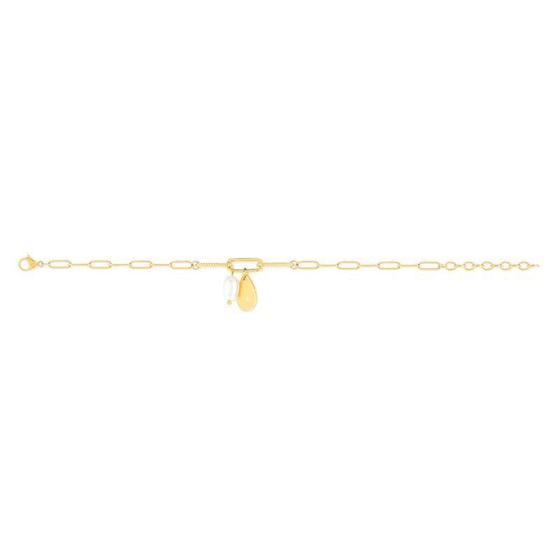 Geel stalen armband 21,5 cm - zicht 2