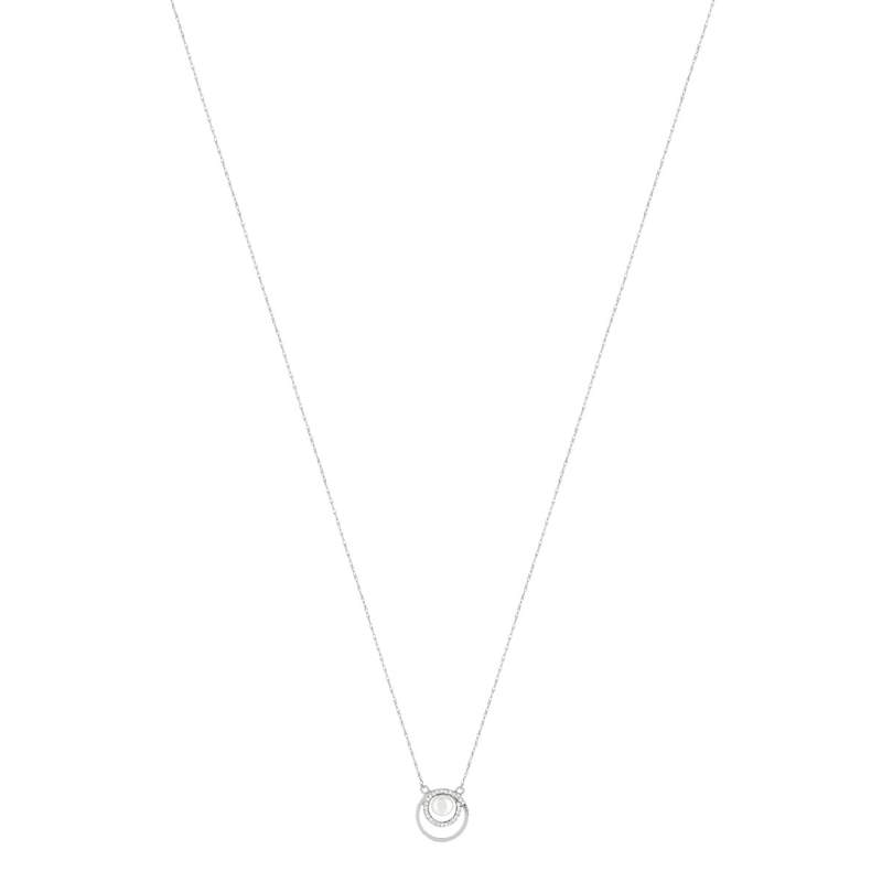 Collier or banc 375, perle de culture de Chine, diamants. Longueur 45 cm. - vue 2