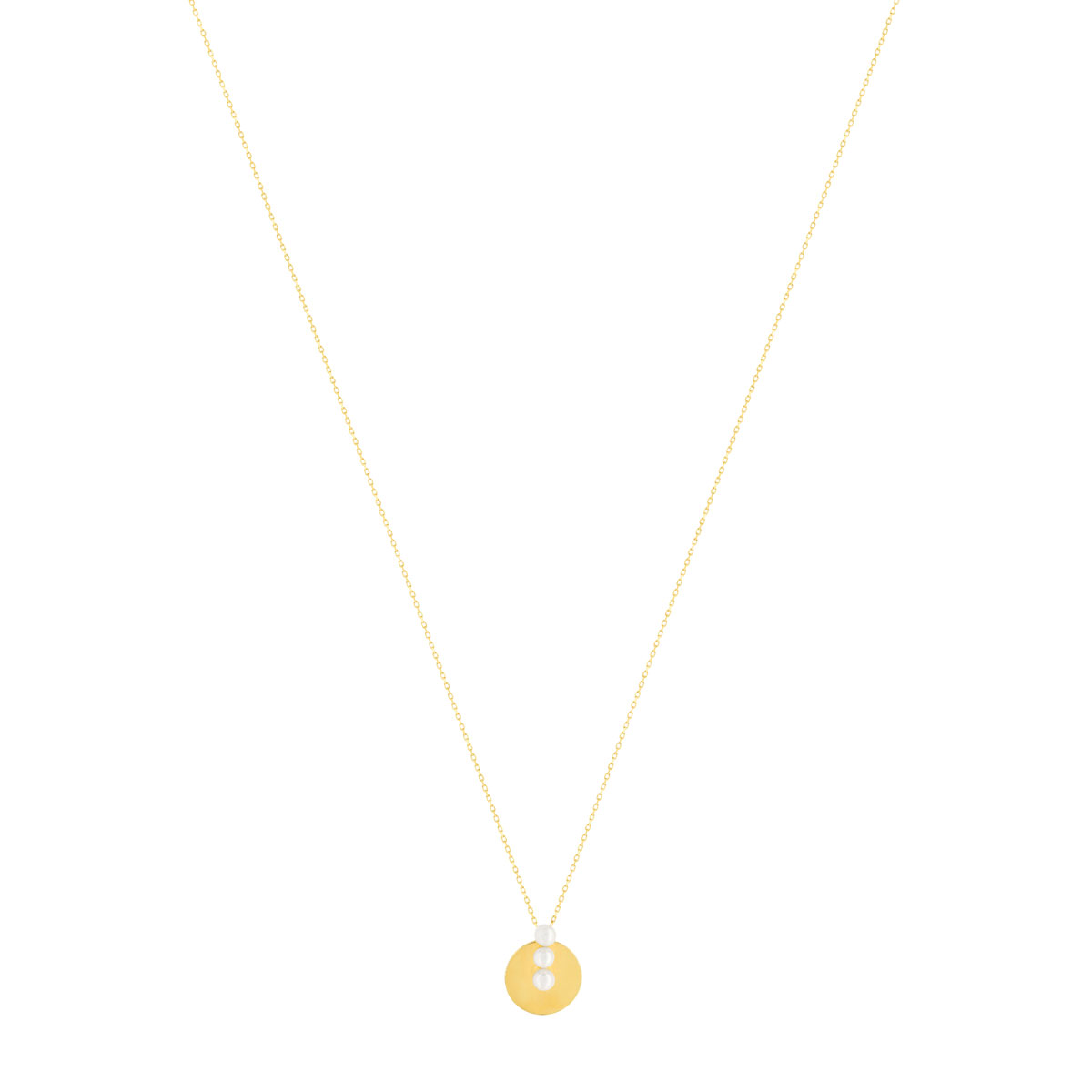 Collier or jaune 375, perles de culture de Chine. Longueur 45 cm. - vue 2