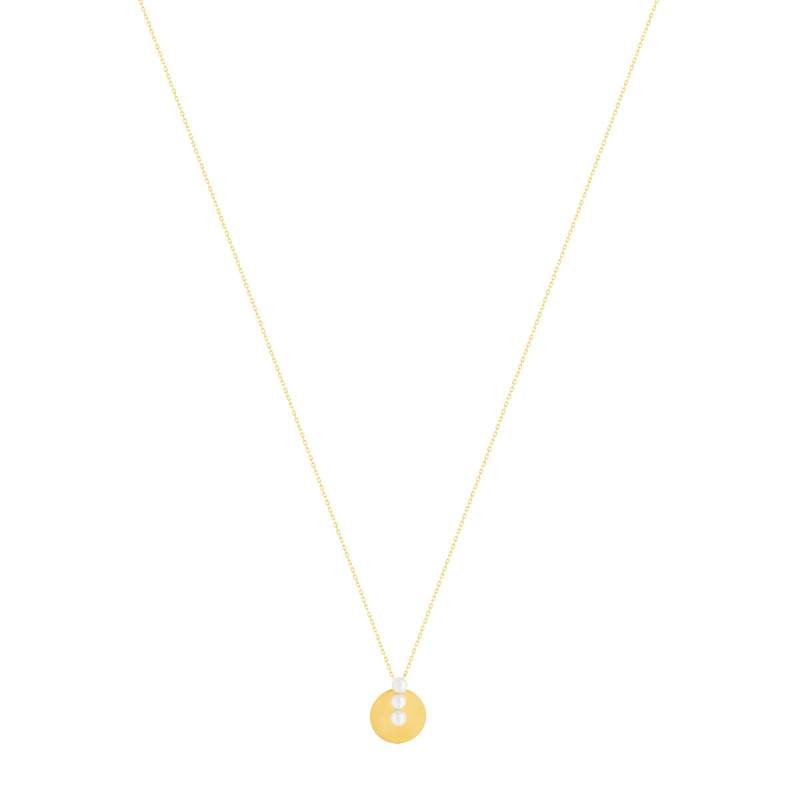 Collier or jaune 375, perles de culture de Chine. Longueur 45 cm. - vue 2