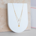 Collier or jaune 375 double rang perle de culture de Chine 45 cm - vue D1