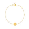 Bracelet or jaune 375 perle de culture de Chine pampille motif d'étoile 18 cm - vue V1