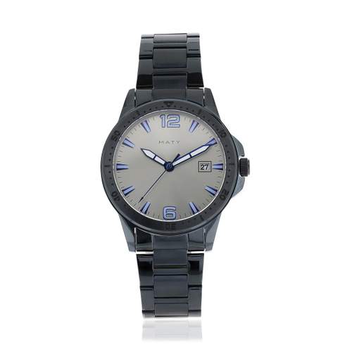 Montre homme acier bleu